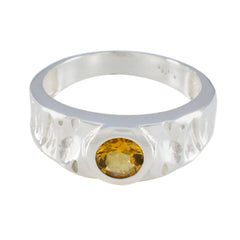 Carla Graceful Yellow Solitaire Ring Citrine Yellow