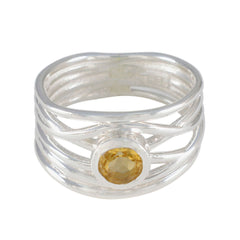 Priya Rope-Wire Yellow Solitaire Band Citrine Yellow