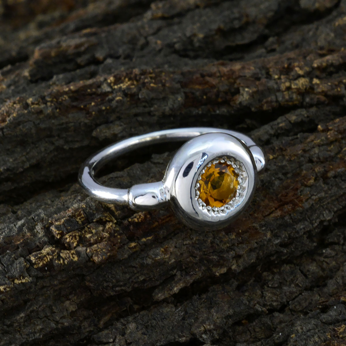 Ayaka Glamorous Yellow Solitaire Ring