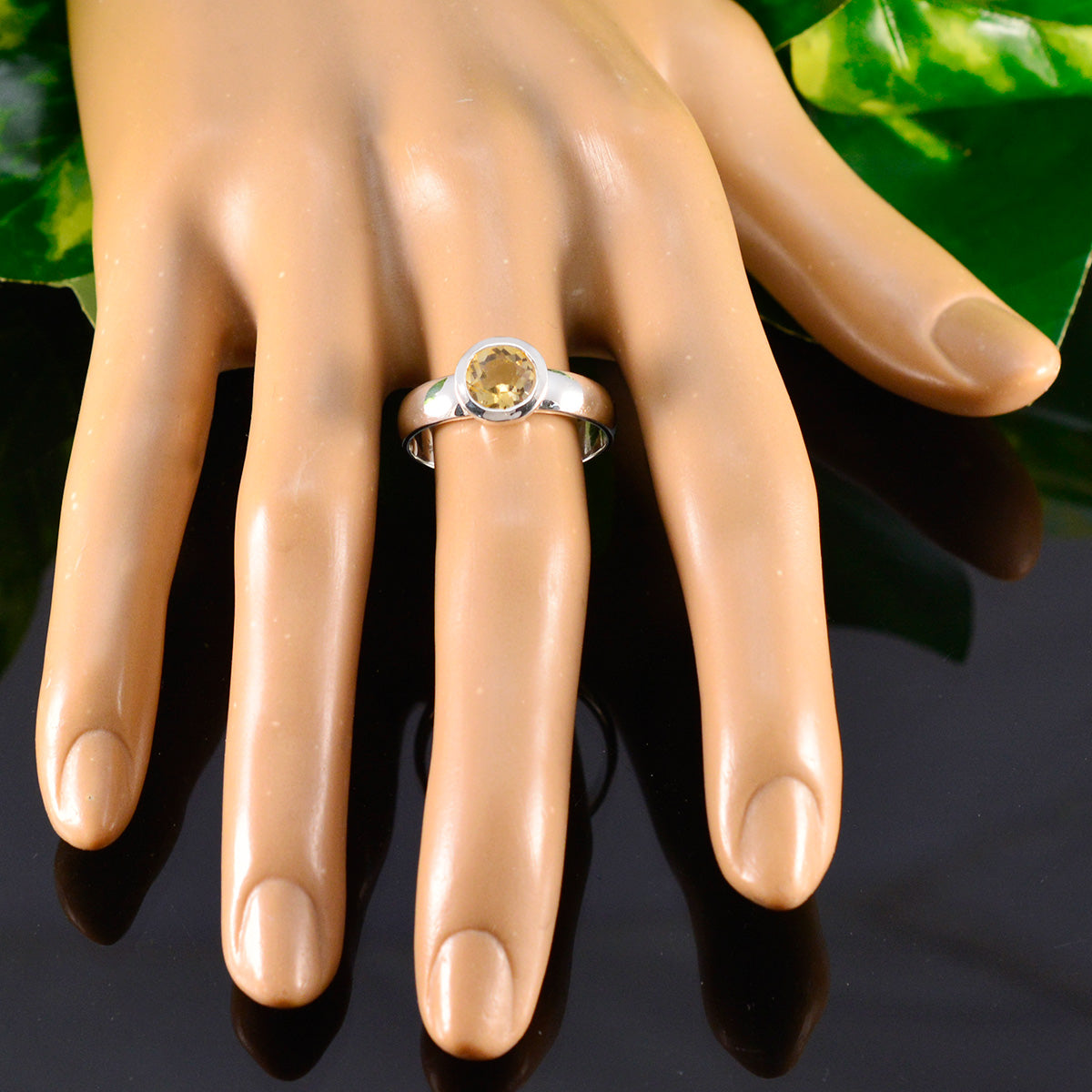 Ayesha Romantic Yellow Solitaire Ring