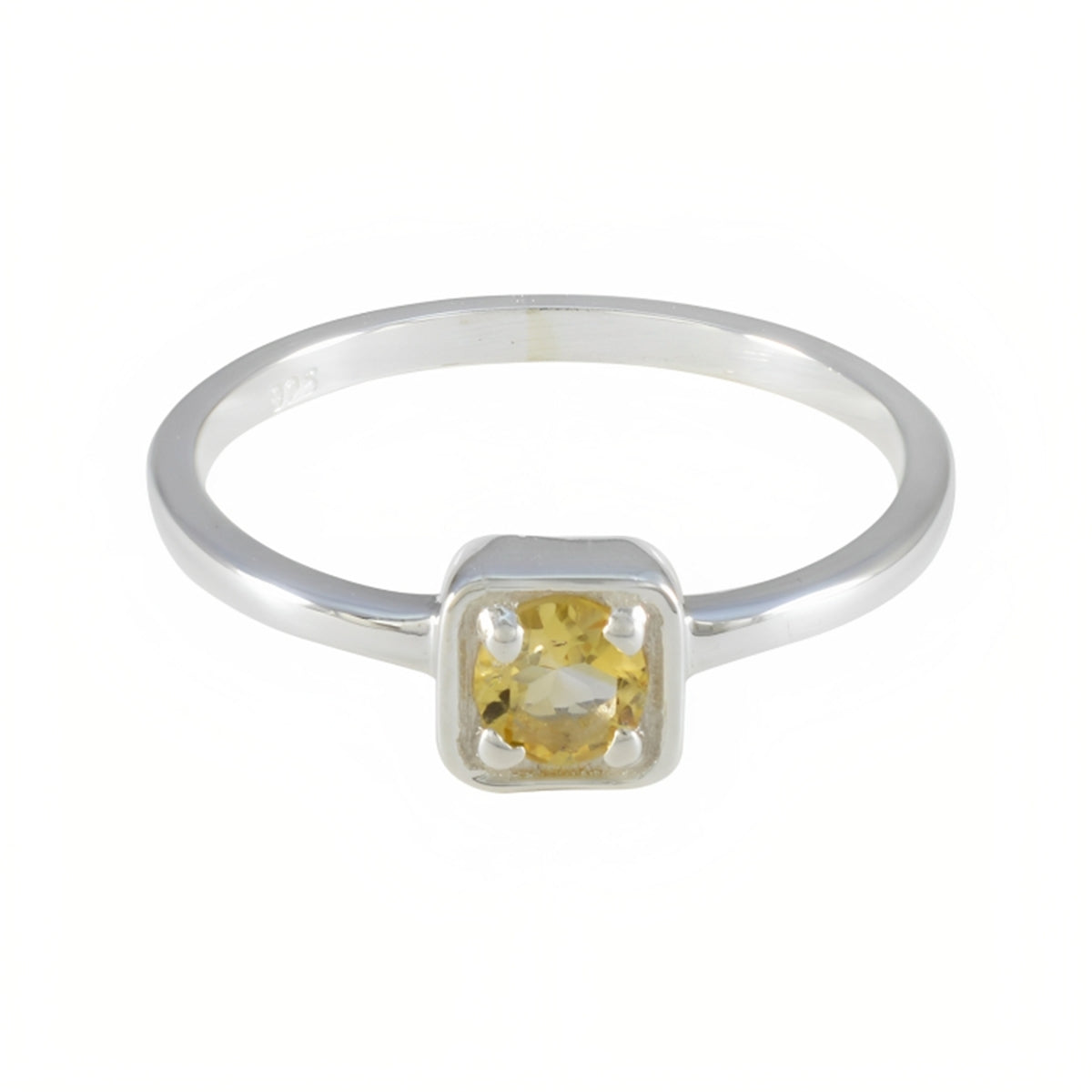 Eun-ji Luxurious Yellow Solitaire Ring Citrine Yellow