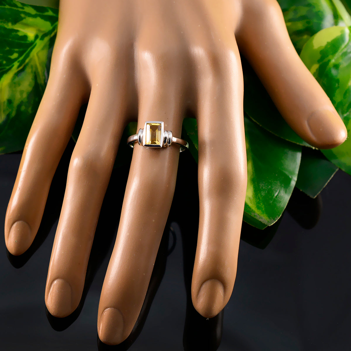 Rina Feminine Yellow Solitaire Ring