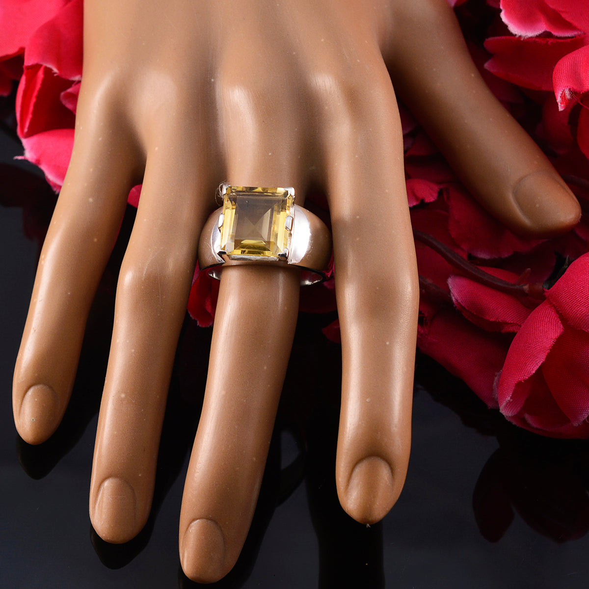 Charlotte Traditional Yellow Solitaire Ring