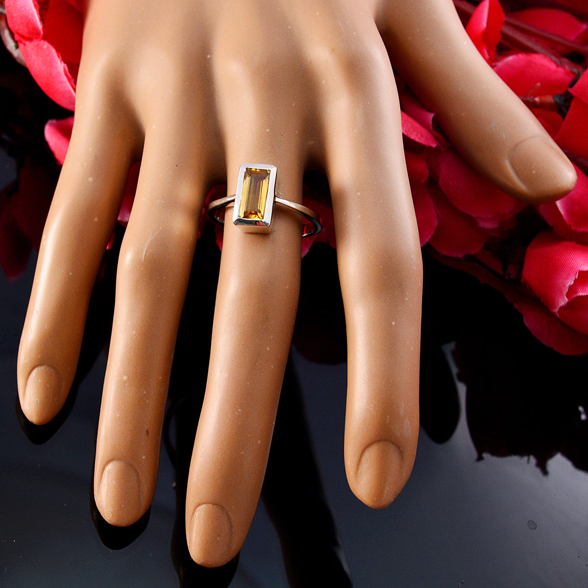 Ava Romantic Yellow Solitaire Ring