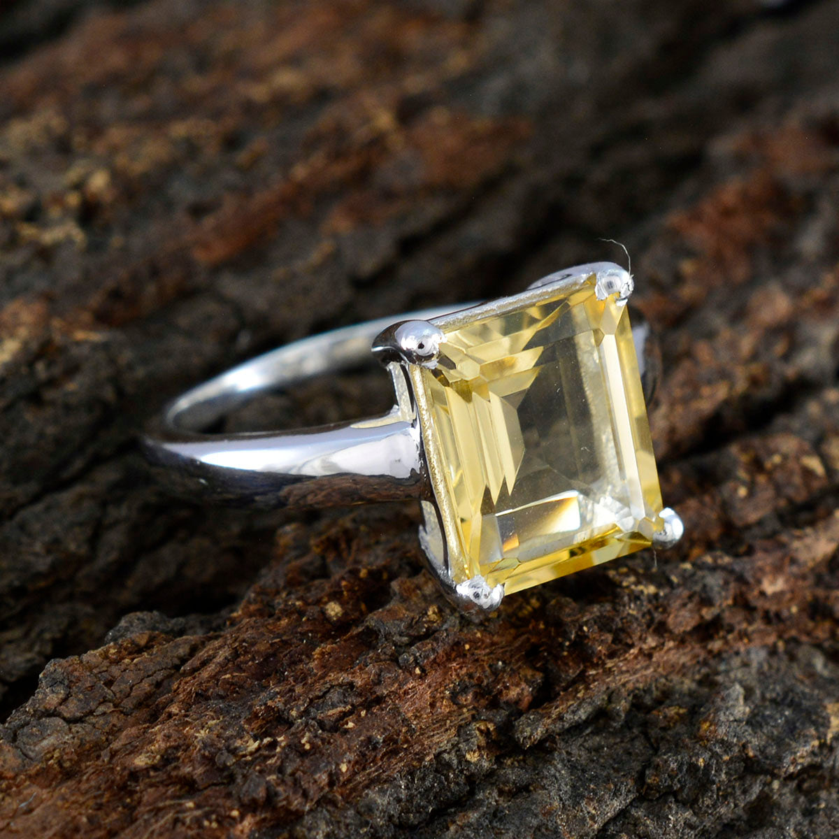 Teresa Boho Yellow Solitaire Ring