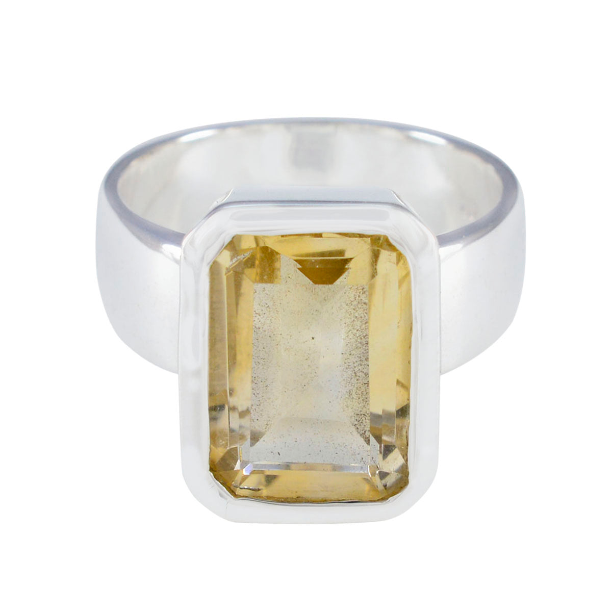 Mia Trendy Yellow Solitaire Ring Citrine Yellow