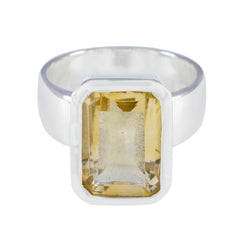 Mia Trendy Yellow Solitaire Ring Citrine Yellow