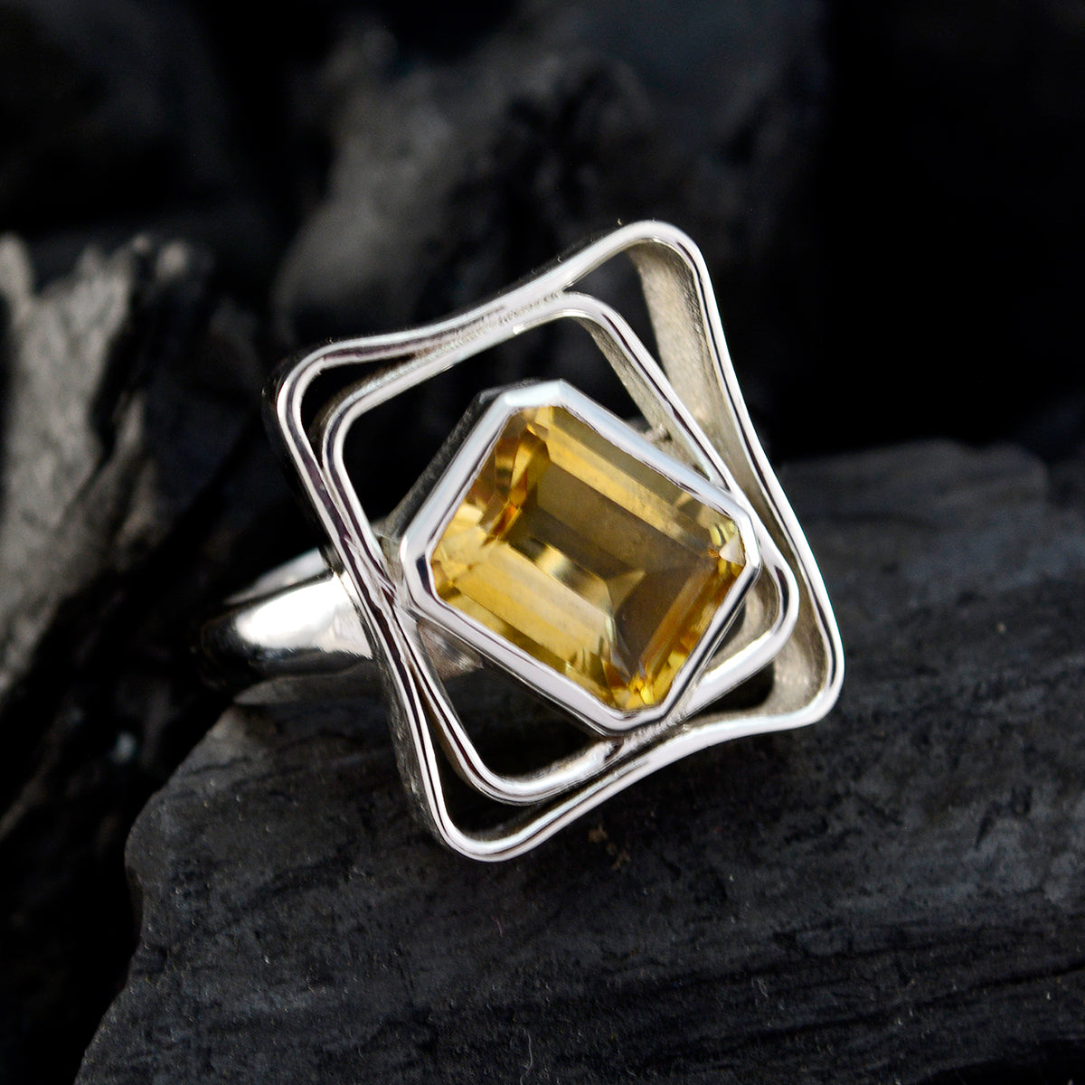 Alejandra Signet Yellow Solitaire Ring