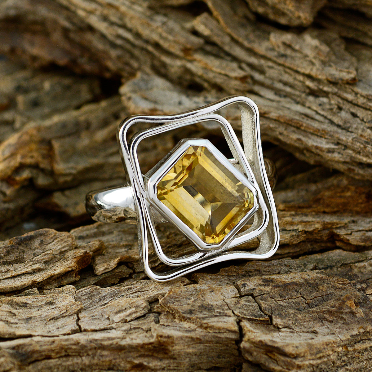 Alejandra Signet Yellow Solitaire Ring