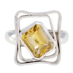 Alejandra Signet Yellow Solitaire Ring Citrine Yellow