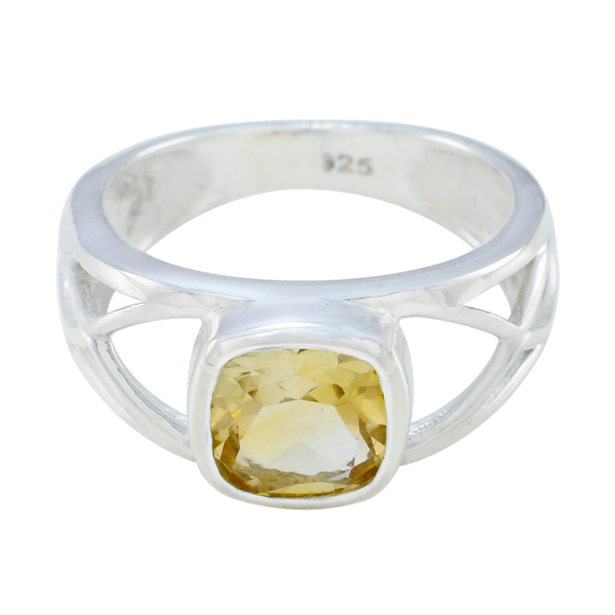 Angel Cultural Yellow Solitaire Ring Citrine Yellow