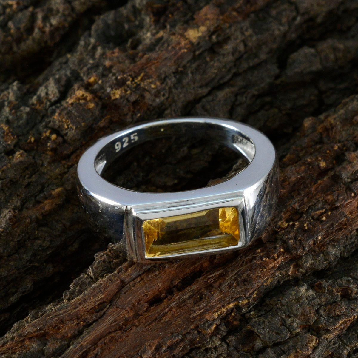 Eleanor Boho Yellow Solitaire Ring