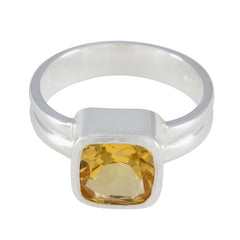Lucia Sophisticated Yellow Solitaire Ring Citrine Yellow
