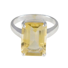 Priya Artisan Yellow Solitaire Ring Citrine Yellow