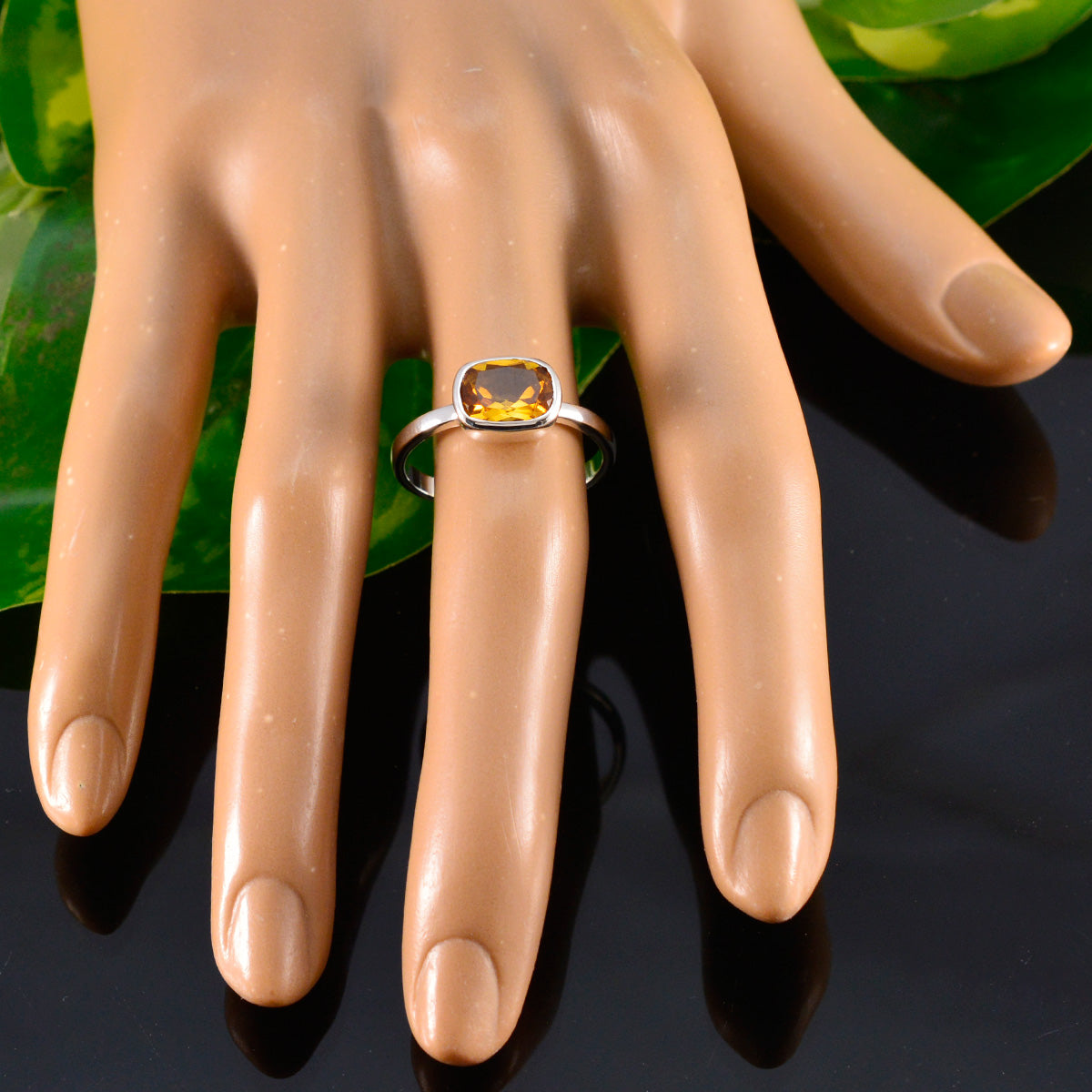 Sofia Abstract Yellow Solitaire Ring