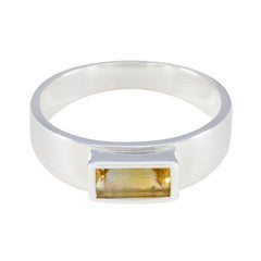 Zoey Boho Yellow Solitaire Ring Citrine Yellow