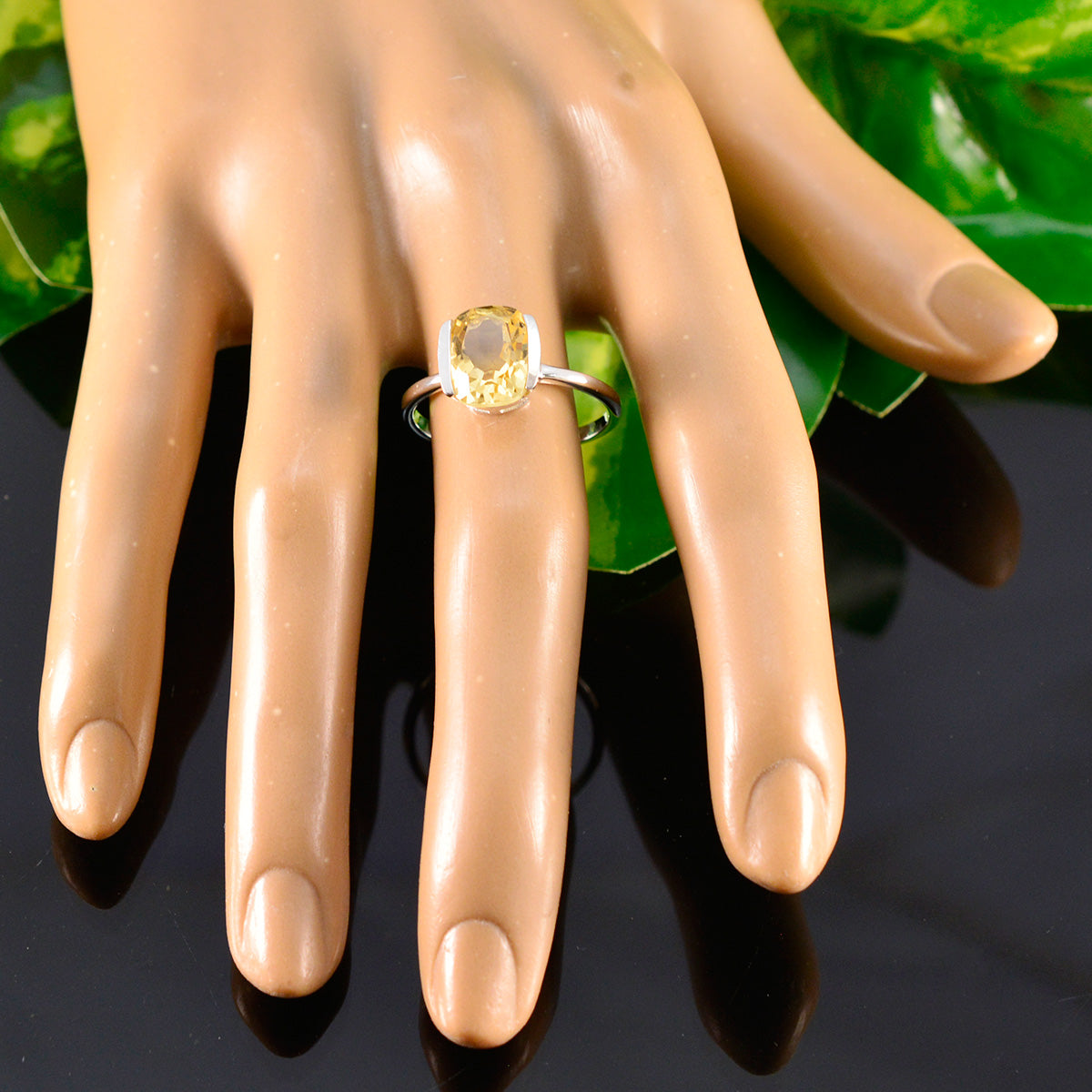 Meera Yellow Solitaire Ring for Women with Gemstone