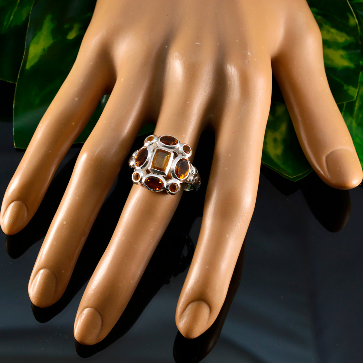 Ananya Sophisticated Yellow Navratna Ring