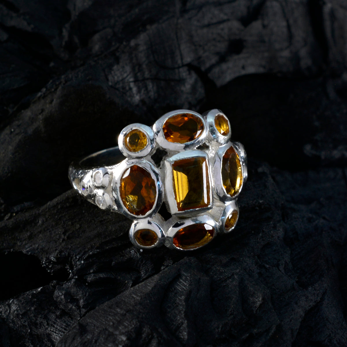 Ananya Sophisticated Yellow Navratna Ring