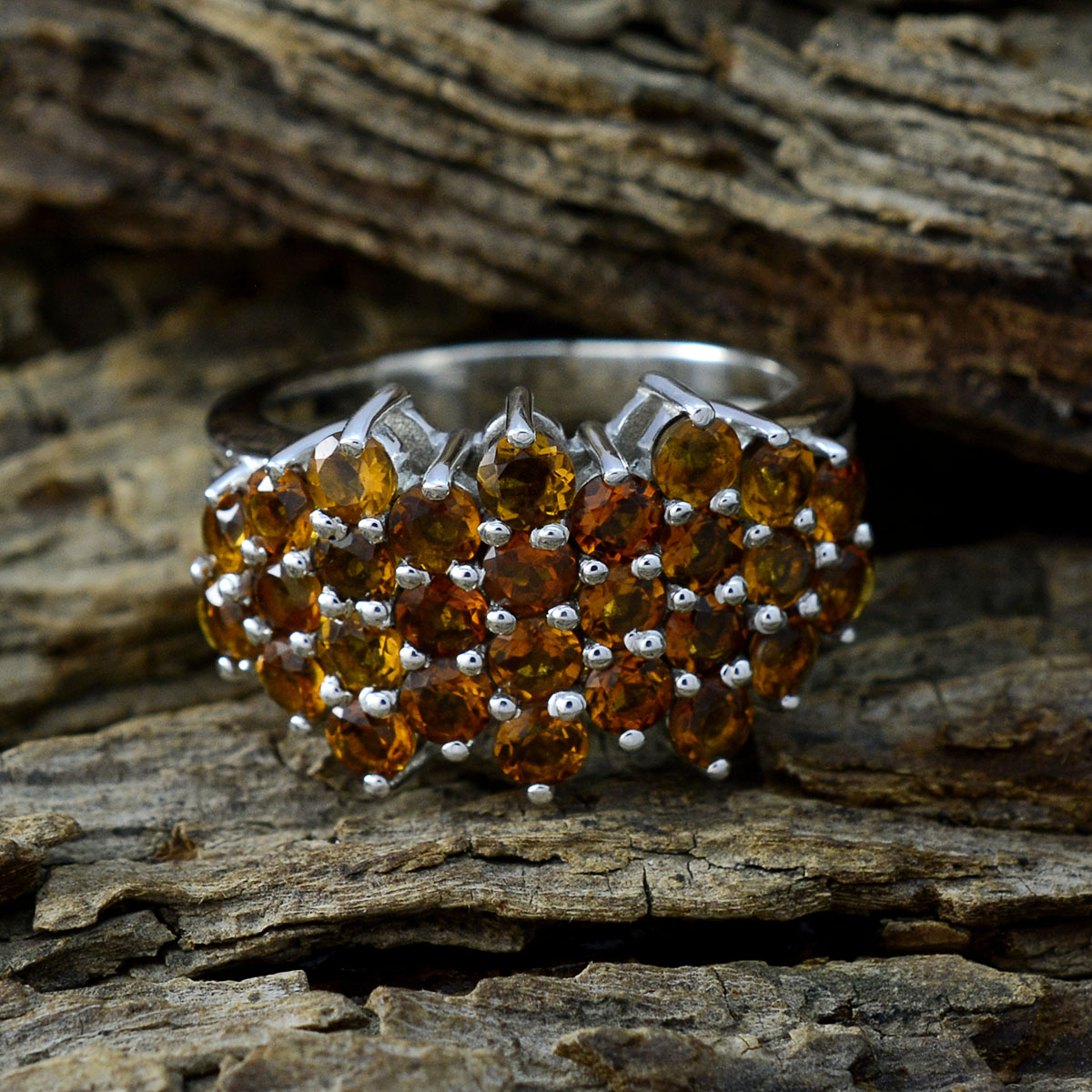 Valentina Contemporary Yellow multiple Ring