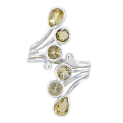 Agustina Abstract Yellow Hexa Ring Citrine Yellow