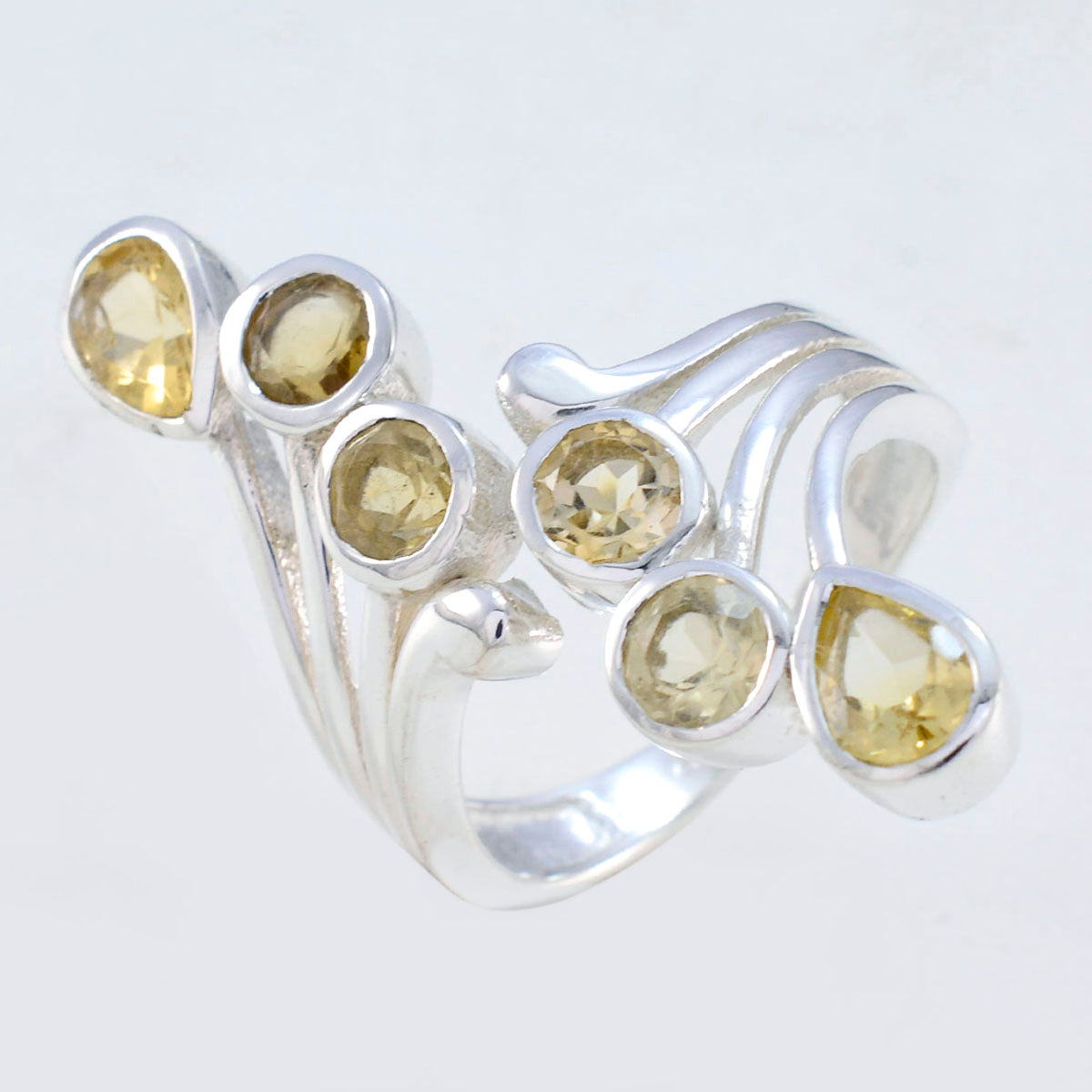 Agustina Abstract Yellow Hexa Ring