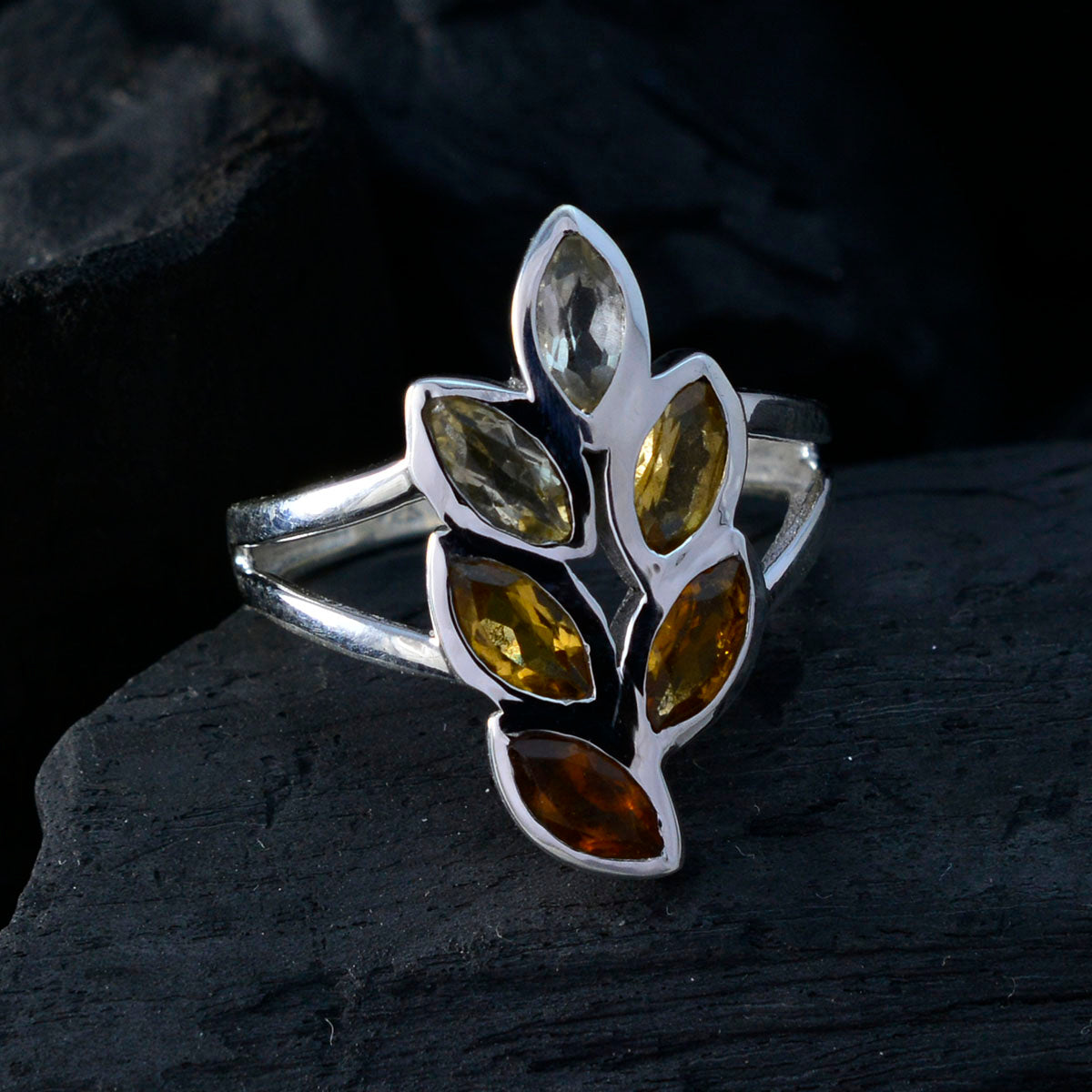 Amelia Cultural Yellow Hexa Ring
