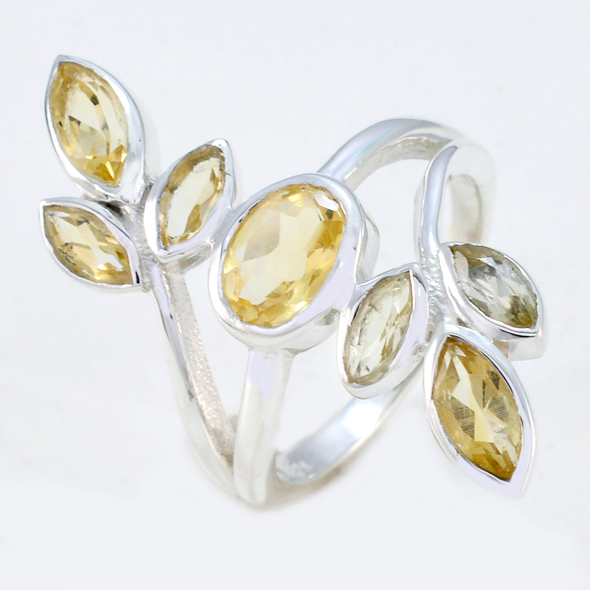 Antonia Leafy Yellow Hepta Ring