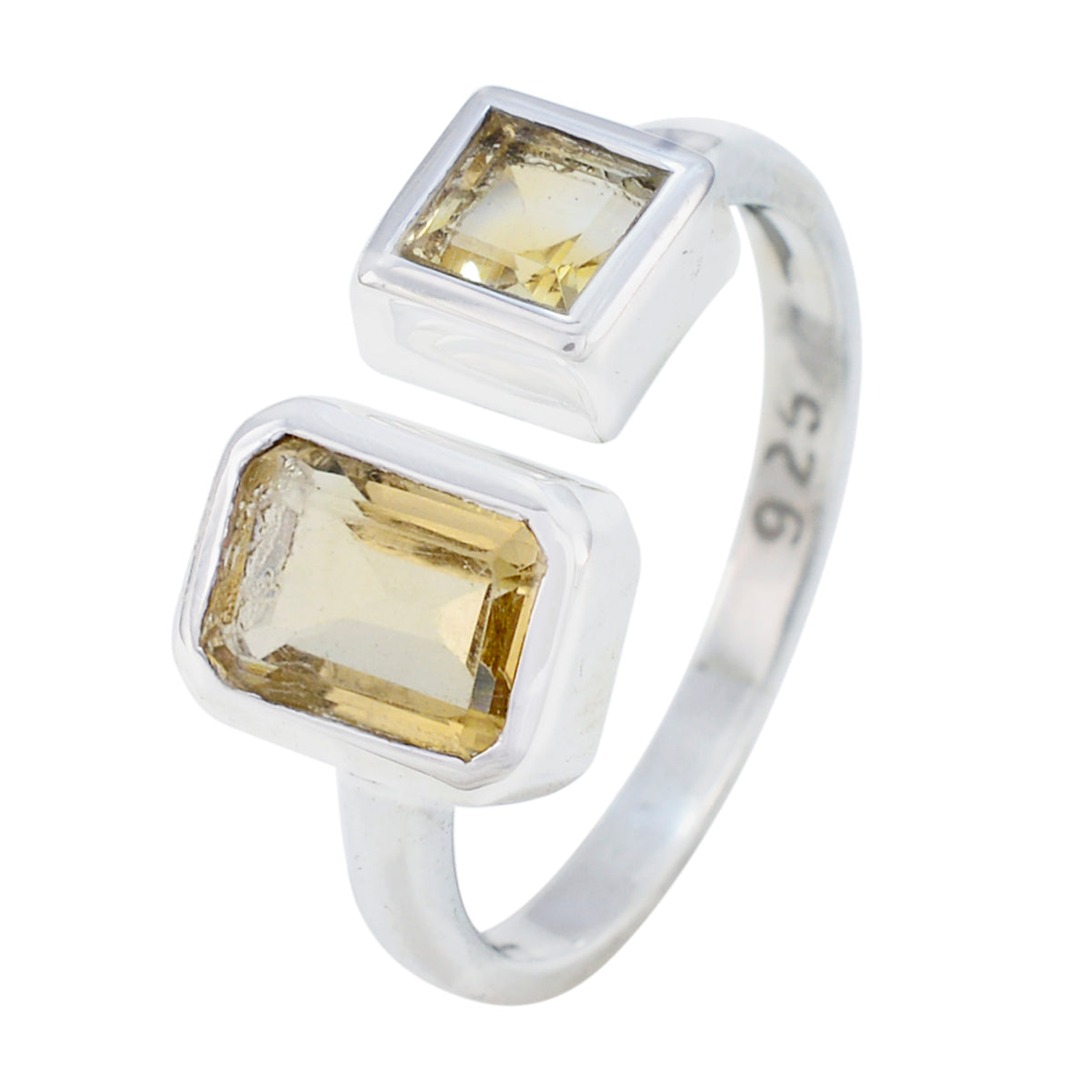 Olivia Trendy Yellow Toi et Moi Ring