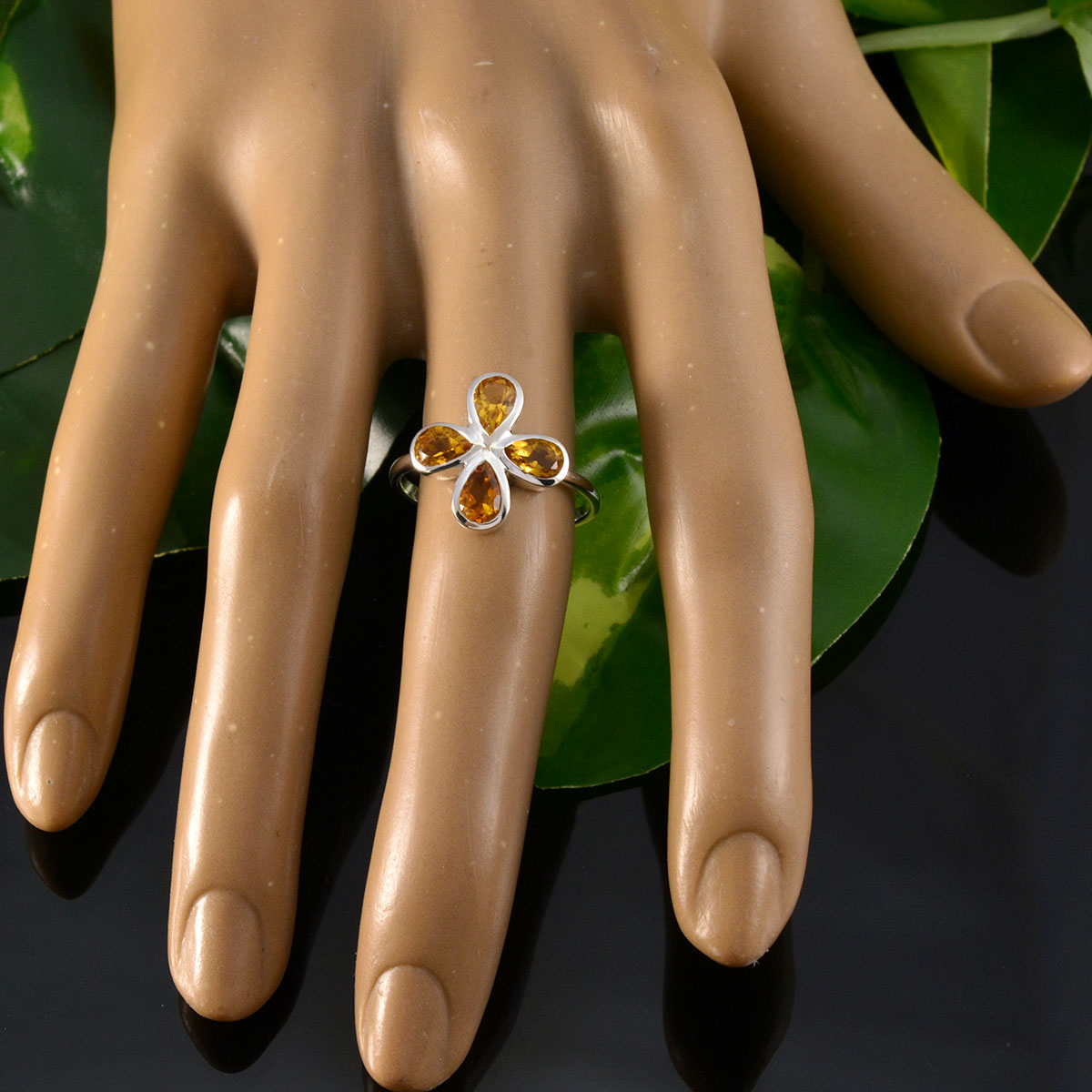 Ying Floral Yellow quarter Ring