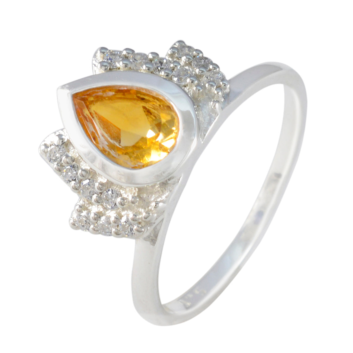 Ayesha Sophisticated Yellow Halo Ring
