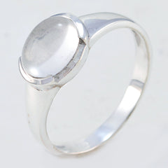 Emi Trendy White Solitaire Ring Crystal Quartz White