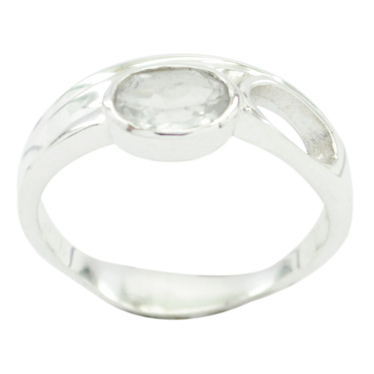 Ellie Heritage White Solitaire Ring Crystal Quartz White