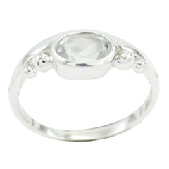 Ha-eun Sophisticated White Solitaire Ring Crystal Quartz White