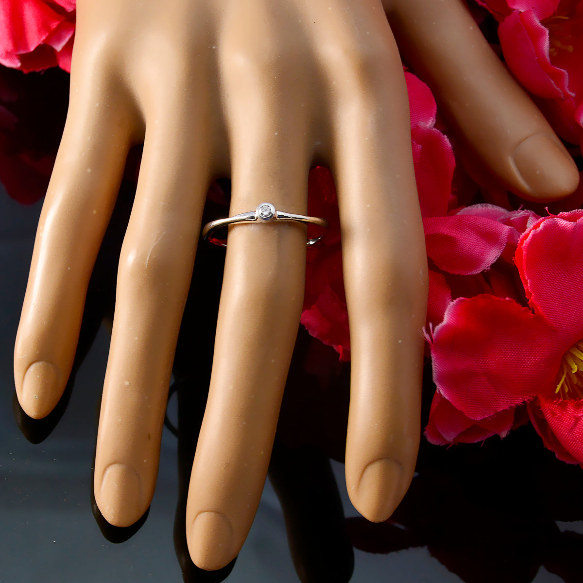 Liyana Contemporary White Solitaire Ring