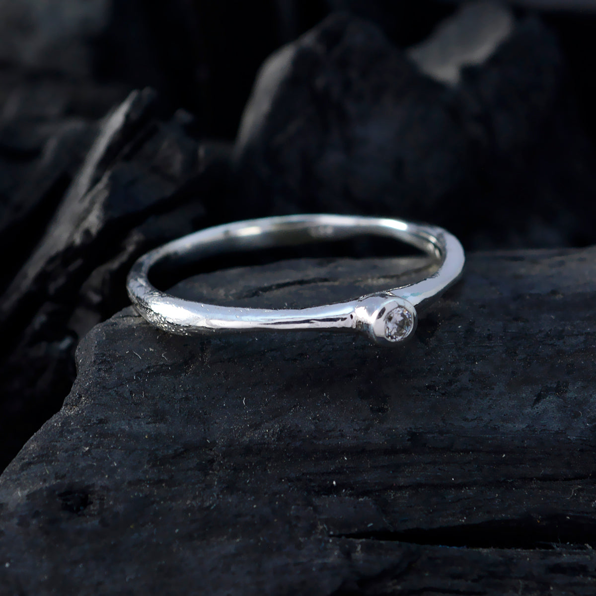 Liyana Contemporary White Solitaire Ring