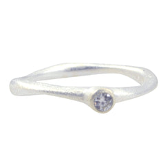 Liyana Contemporary White Solitaire Ring Crystal Quartz White
