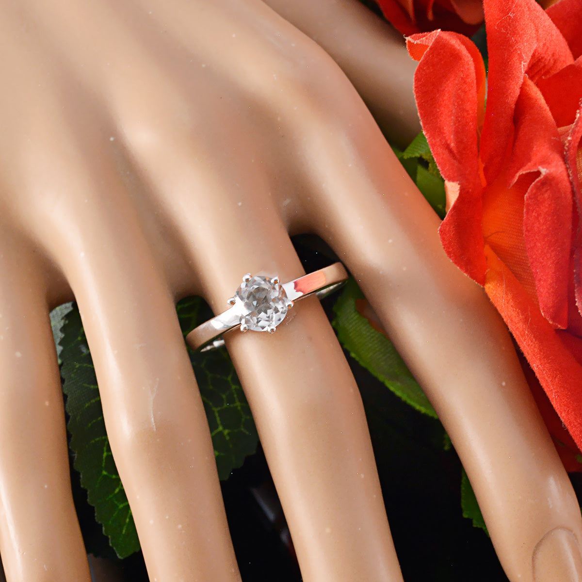 Ayesha Graceful White Solitaire Ring
