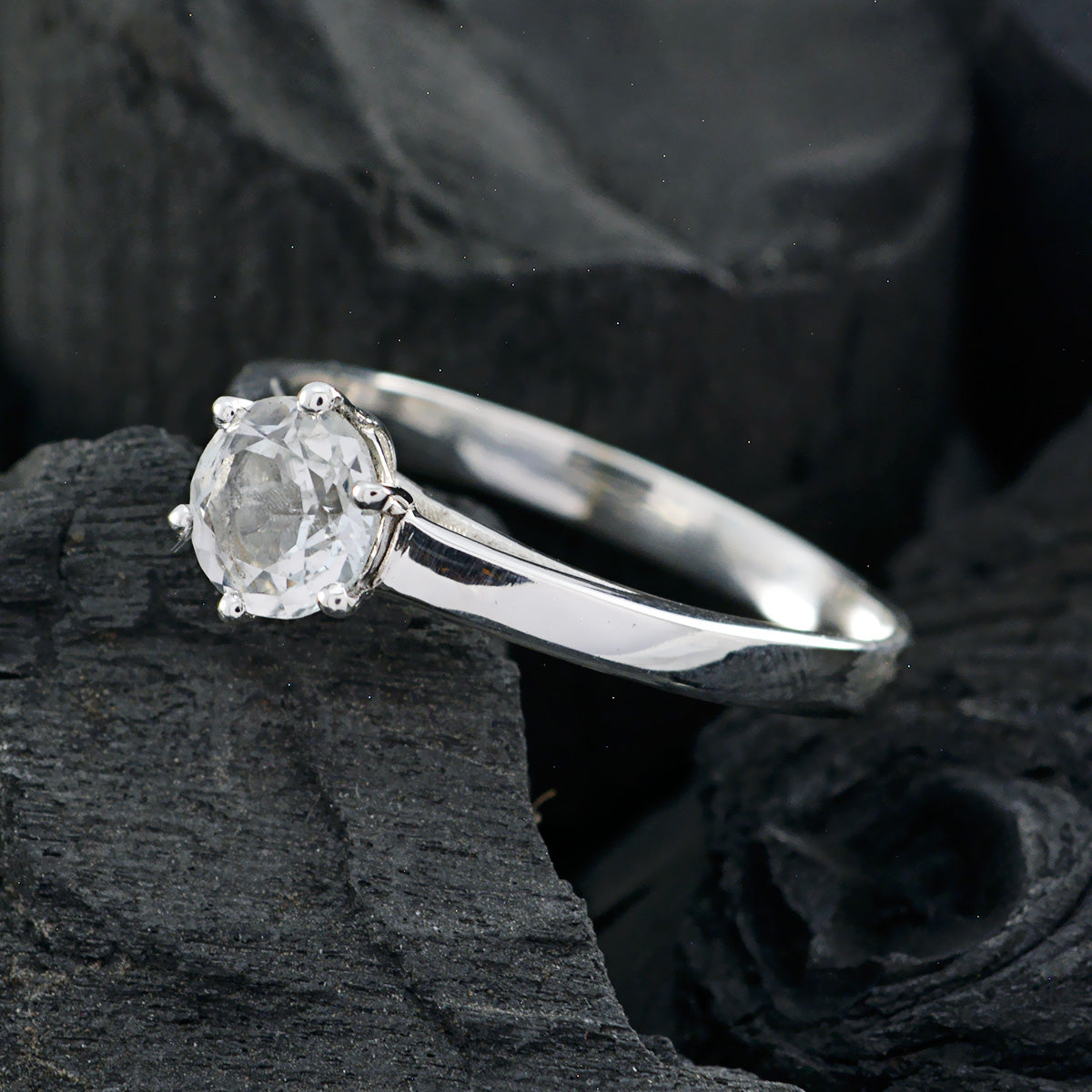 Ayesha Graceful White Solitaire Ring