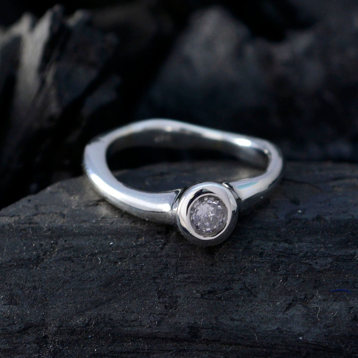 Meera Feminine White Solitaire Ring