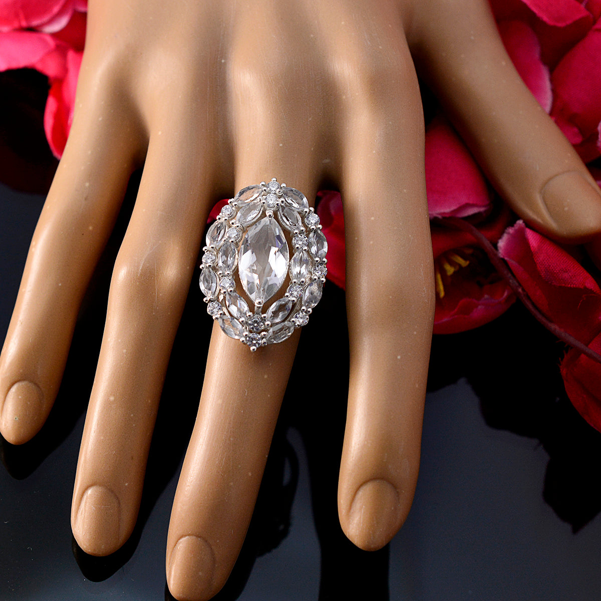 Aisha Trendy White multiple Ring