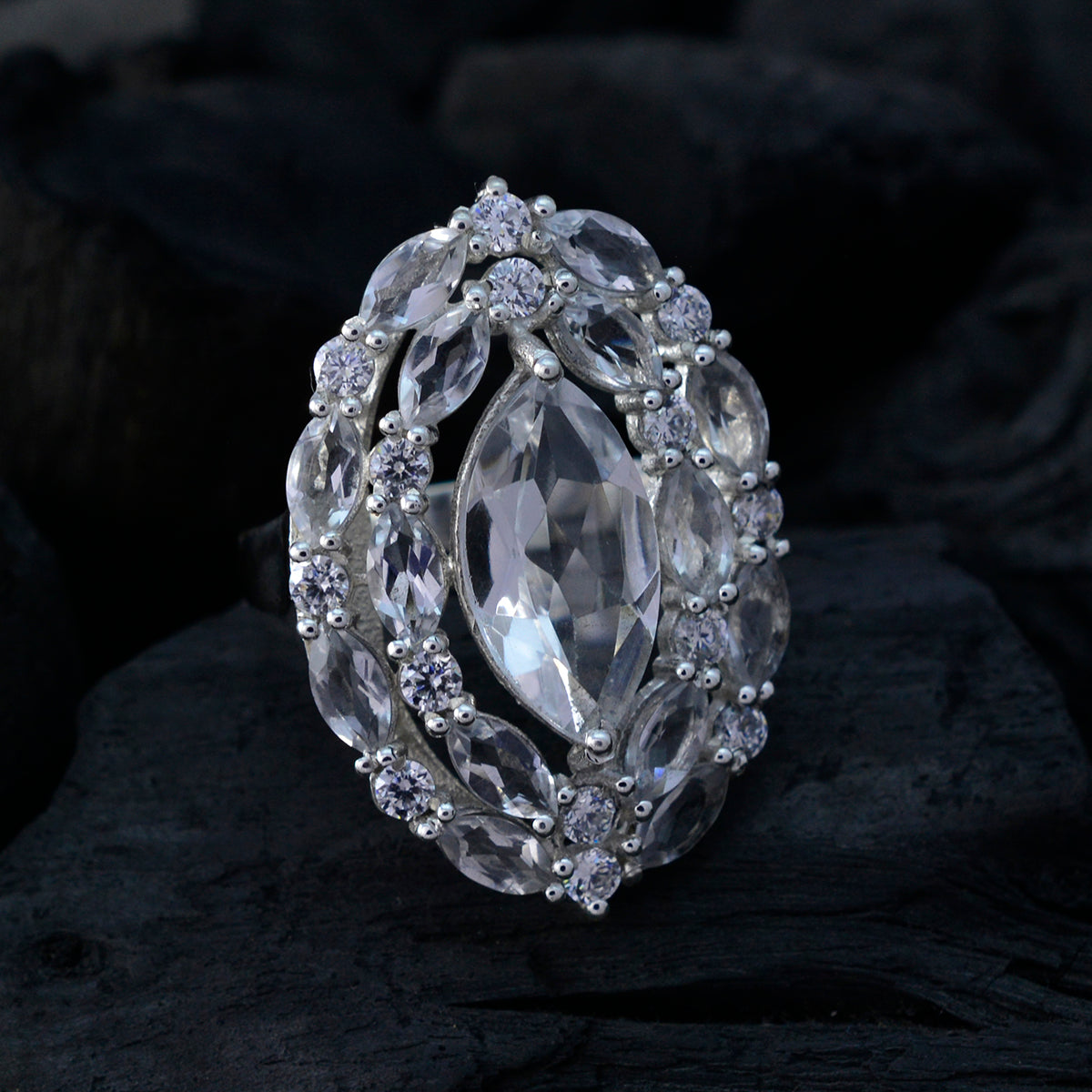 Aisha Trendy White multiple Ring