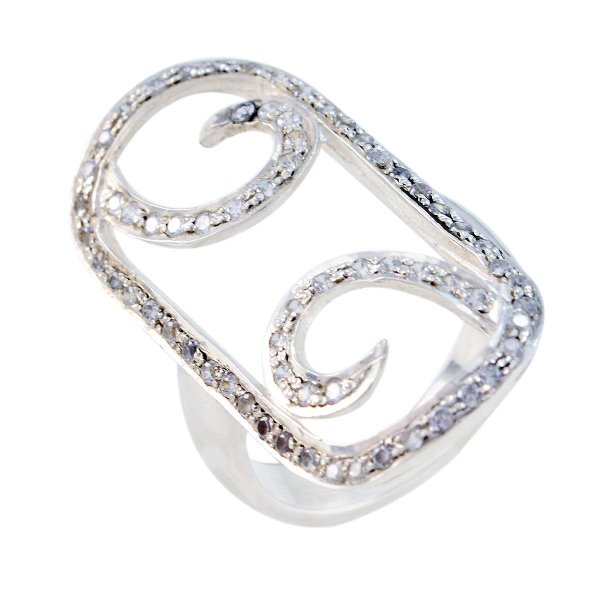 Ella Abstract White multiple Ring