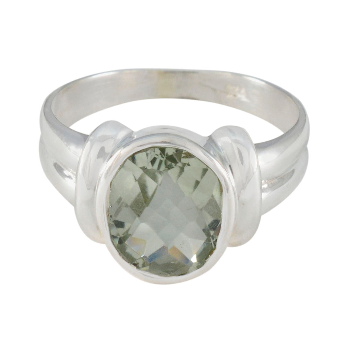 Josephine Ethnic Light Green Solitaire Ring Green Amethyst Green