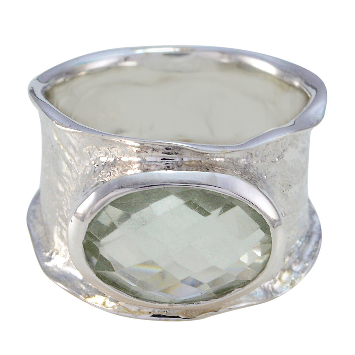Aria Oversized Light Green Solitaire Band