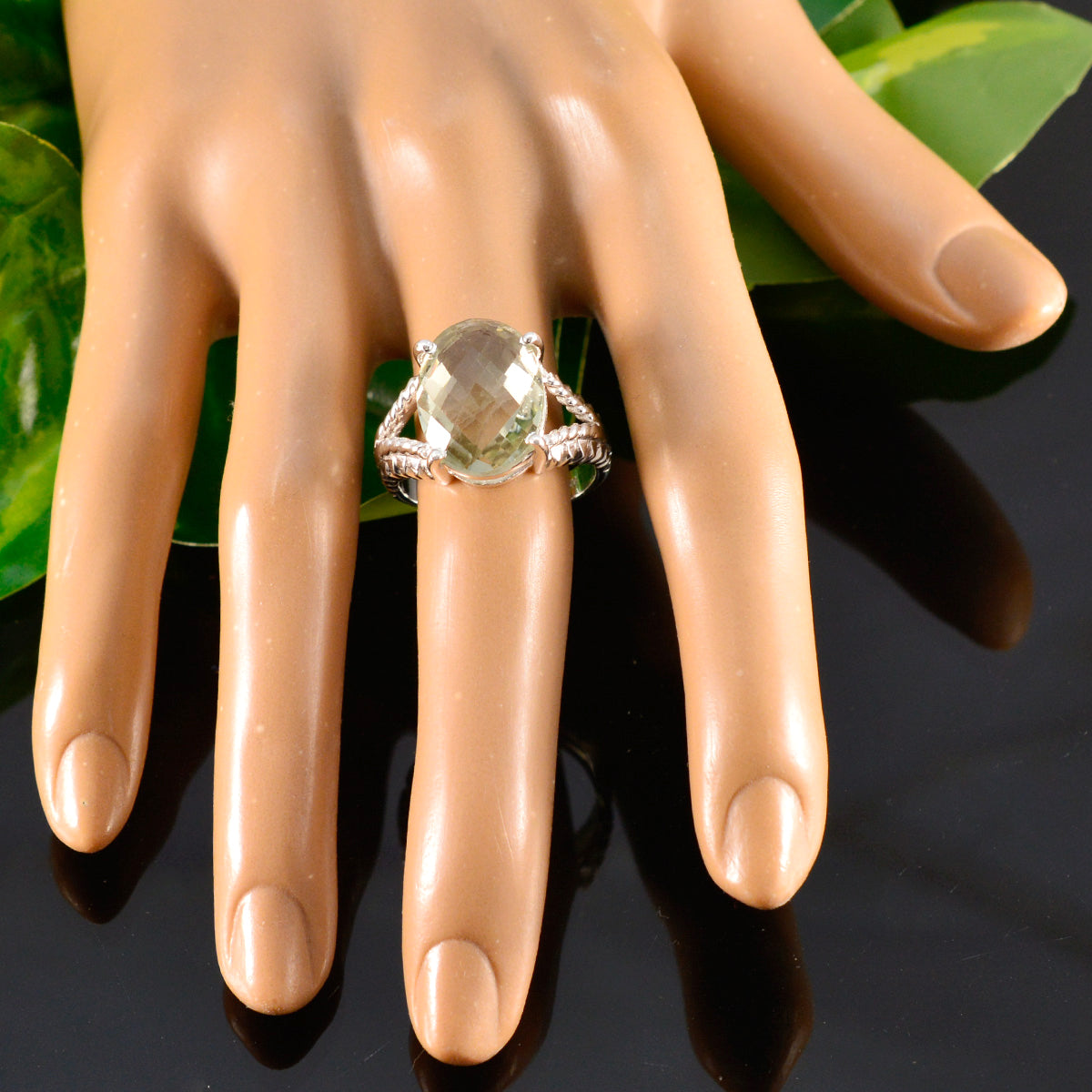 Skylar Fairytale Light Green Solitaire Ring