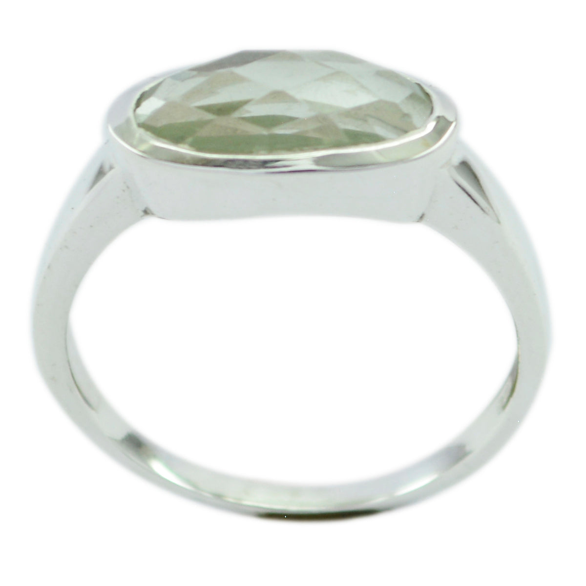 Rina Contemporary Light Green Solitaire Ring