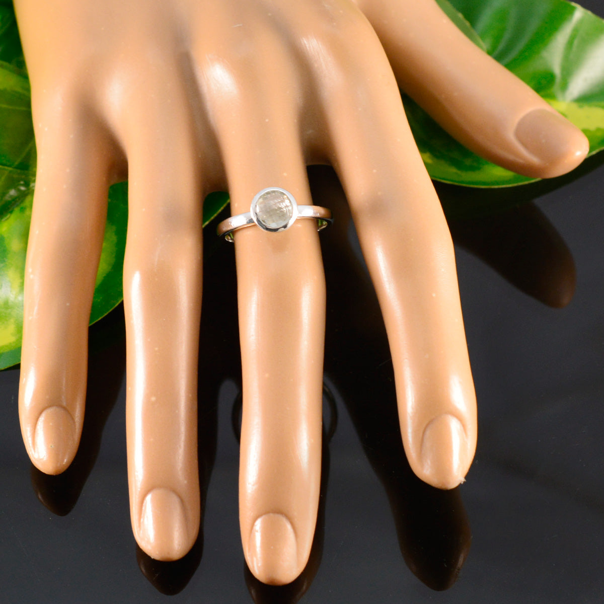 zazlle Abstract Light Green Solitaire Ring