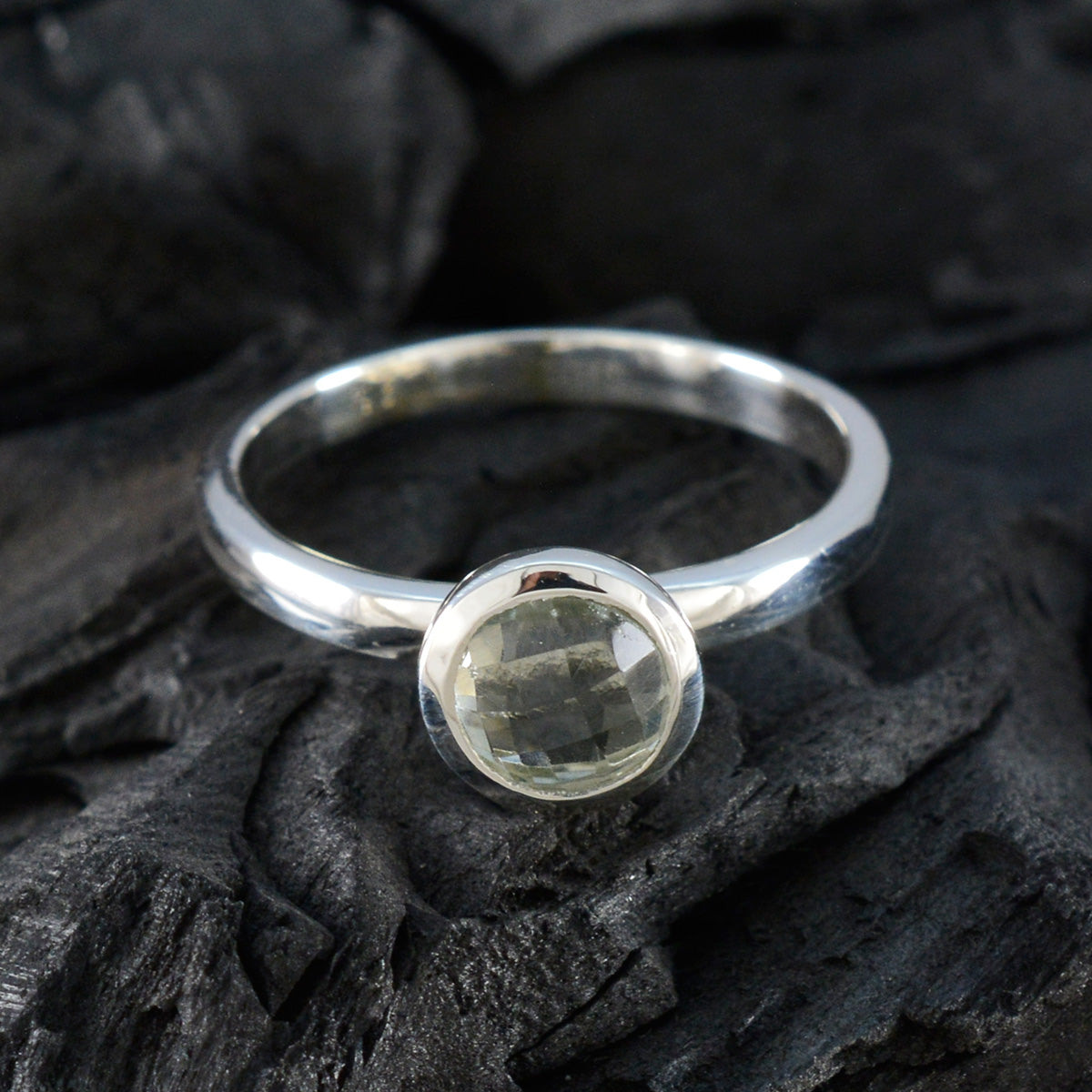 zazlle Abstract Light Green Solitaire Ring