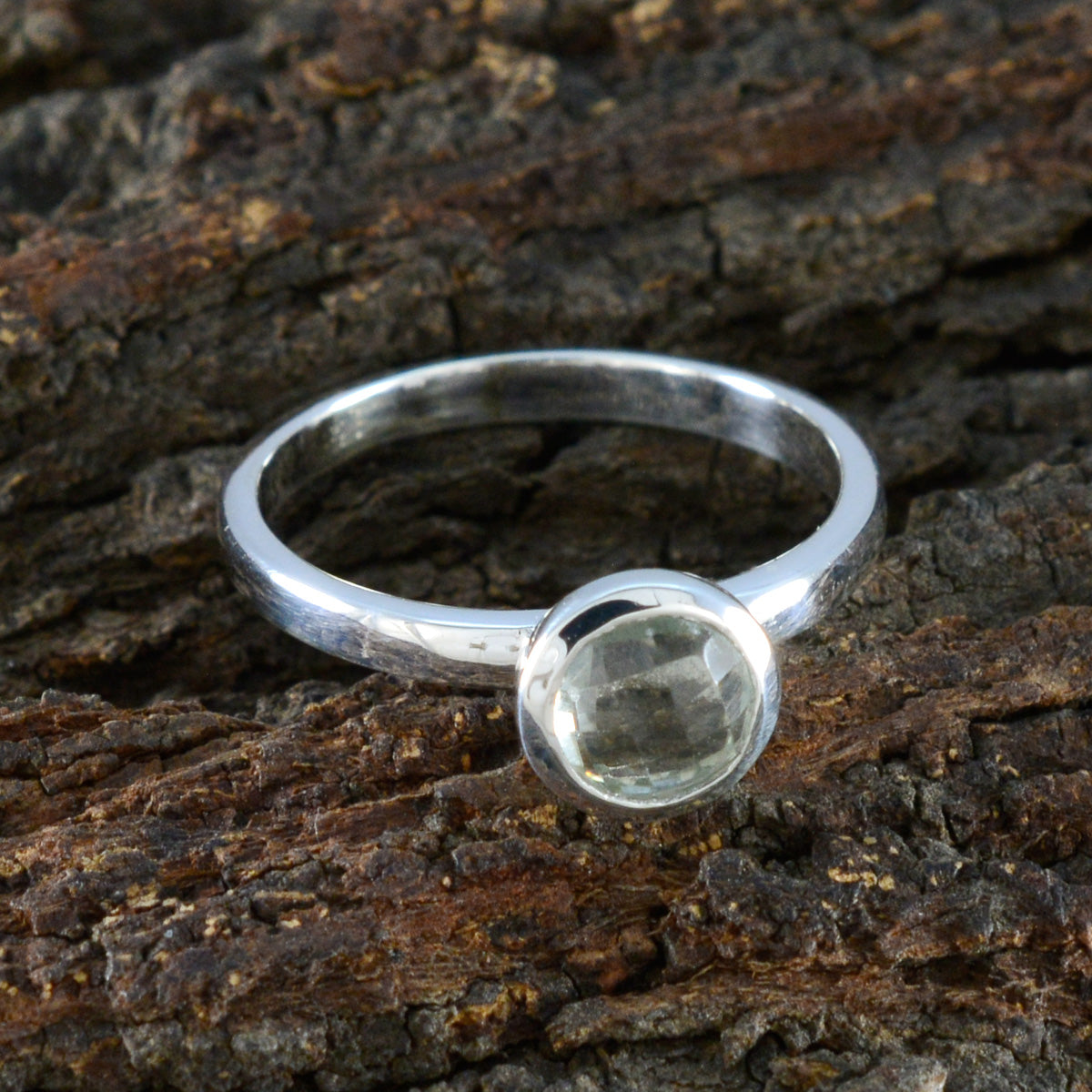 zazlle Abstract Light Green Solitaire Ring